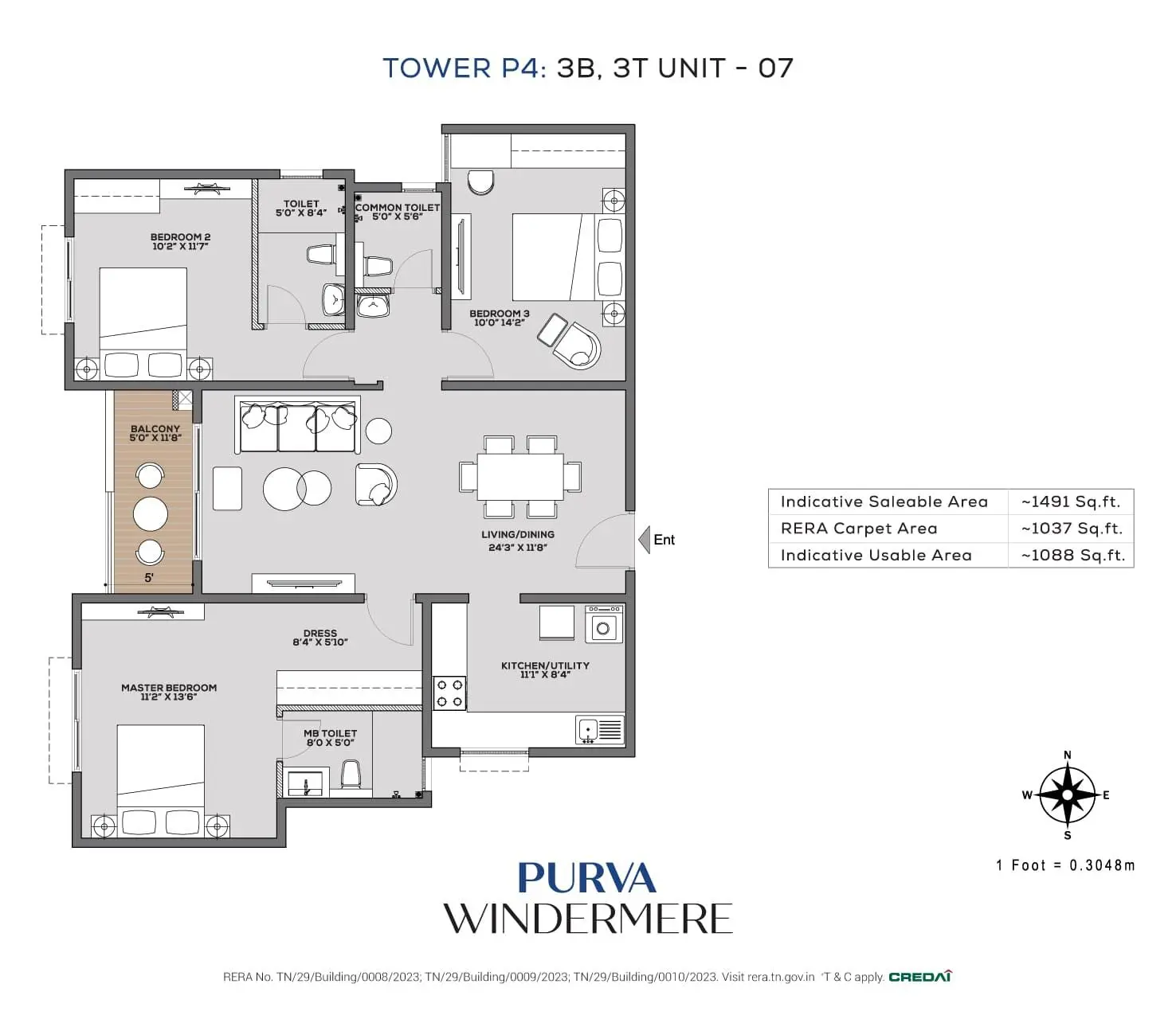 3 BHK Large Plan 2